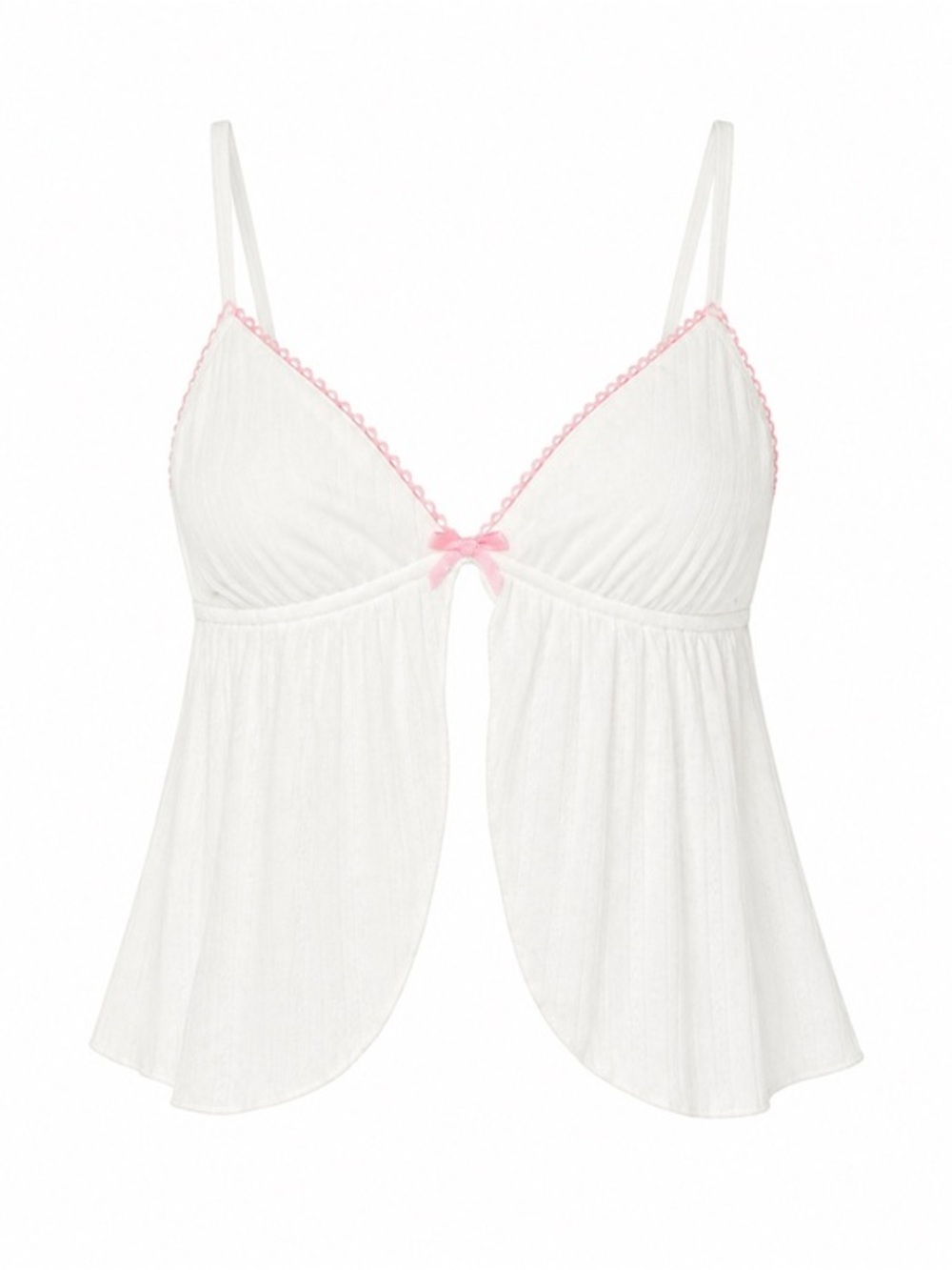 Edikted White Mesh Tank with Pink Trim
